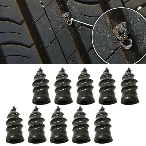 Image of 10 PCS Universal Tubeless Tyre Puncture Repair Mushroom Plug Kit with Storage Box | Rubber Tire Repair Plugs for Car, Bike, Motorcycle, Scooter, SUV, Truck & Heavy Vehicles | Leak Sealing Tool