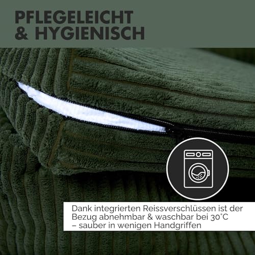 PAW WOW Anton Hundebett | Orthopädisches Hundebett | Hundekörbchen für kleine und mittelgroße Hunde (Olive, 85x65cm)