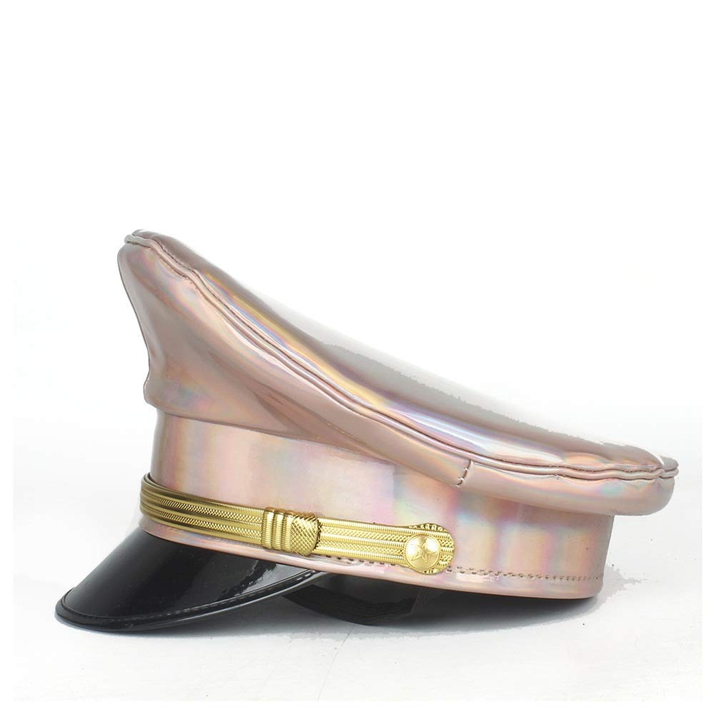 Unisex, elegante, cappello di feltro 100% cappello militare pelle for le donne gli uomini Germania Ufficiale Visor Army Cap Hat corticale Polizia Cap Fancy Dress up cappello della protezione di Hallow