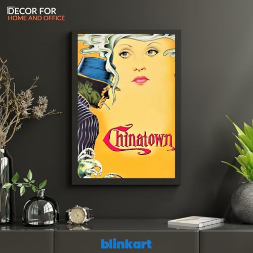 Image of BLINKART Chinatown (1974) Movie Poster Frame 8x12 Inch | Premium 300 GSM Paper Wall Print | Vintage Film Artwork for Home, Bedroom, Living Room, Office | Framed Photo Decor