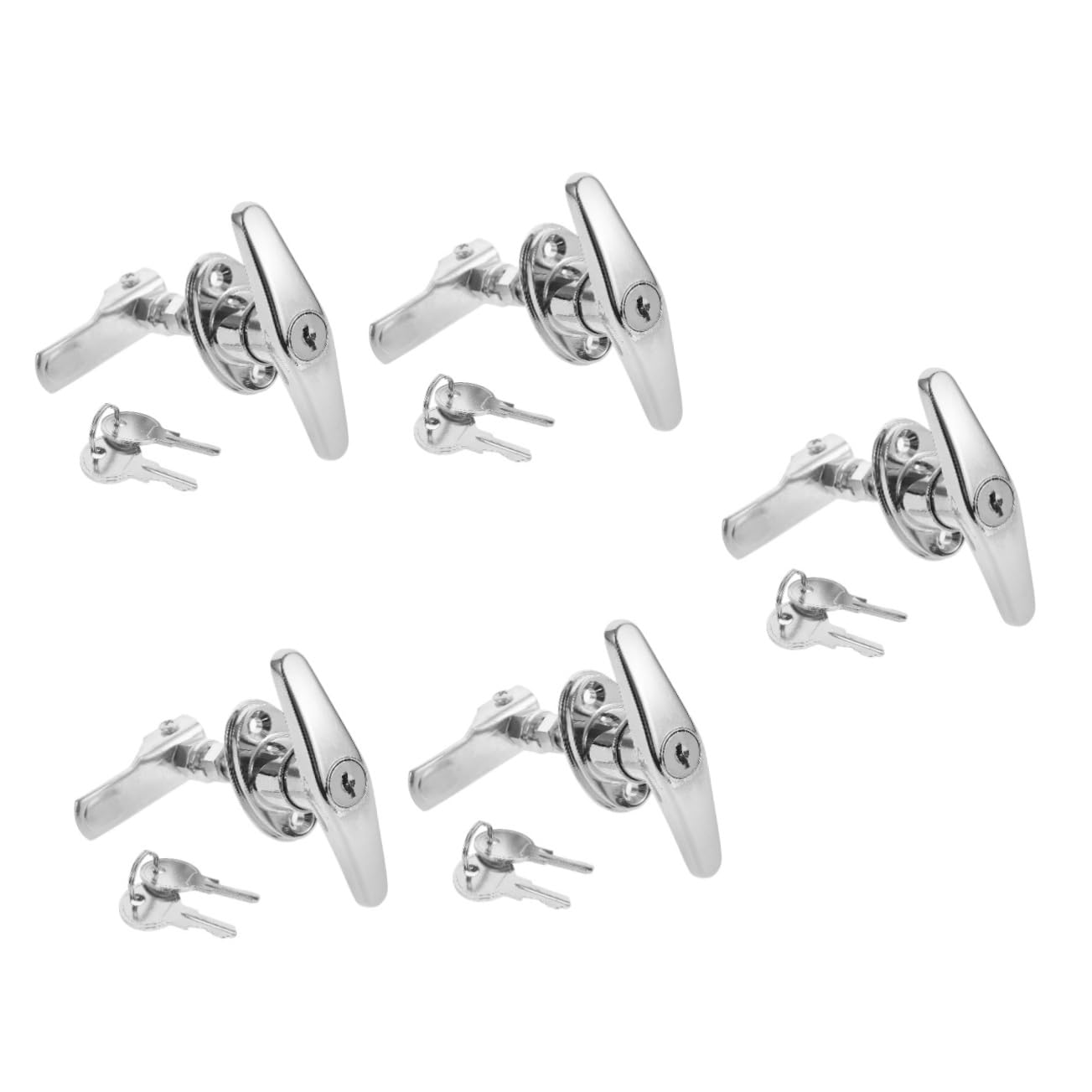 SHINEOFI 5 Sätze Griffschloss Teil Schreibtischschloss Schrankschloss Sperren Schrankschlösser Für Schublade Schlüssel Schubladenschlösser Schließschrank Metallschloss Zinklegierung Silver