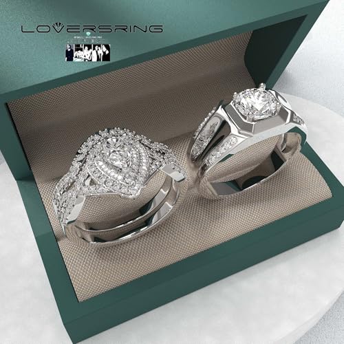 Wedding Ring Sets His And Hers Promise Ring Wedding Ring Sets His And Hers Couples Women 925 Sterling Silver Moissanite Man Sterling Silver Wedding Band3