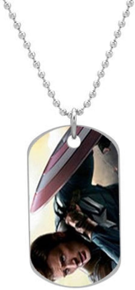 Chris Evans Captain America Winter Soldier Custom Cool durable Size 1.2 x 2.1 inches oval alumminum dog tag pet tag ID Necklace Pendant