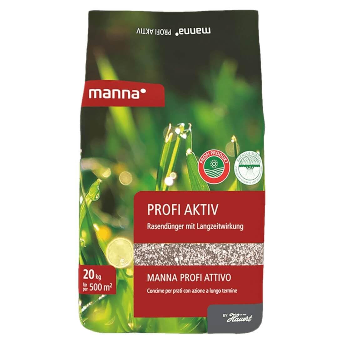Manna Rasendünger DUR Profi Aktiv mit Langzeitwirkung für eine kräftige, dichte Grasnarbe vermindert Moos- und Unkrautbildung 20kg