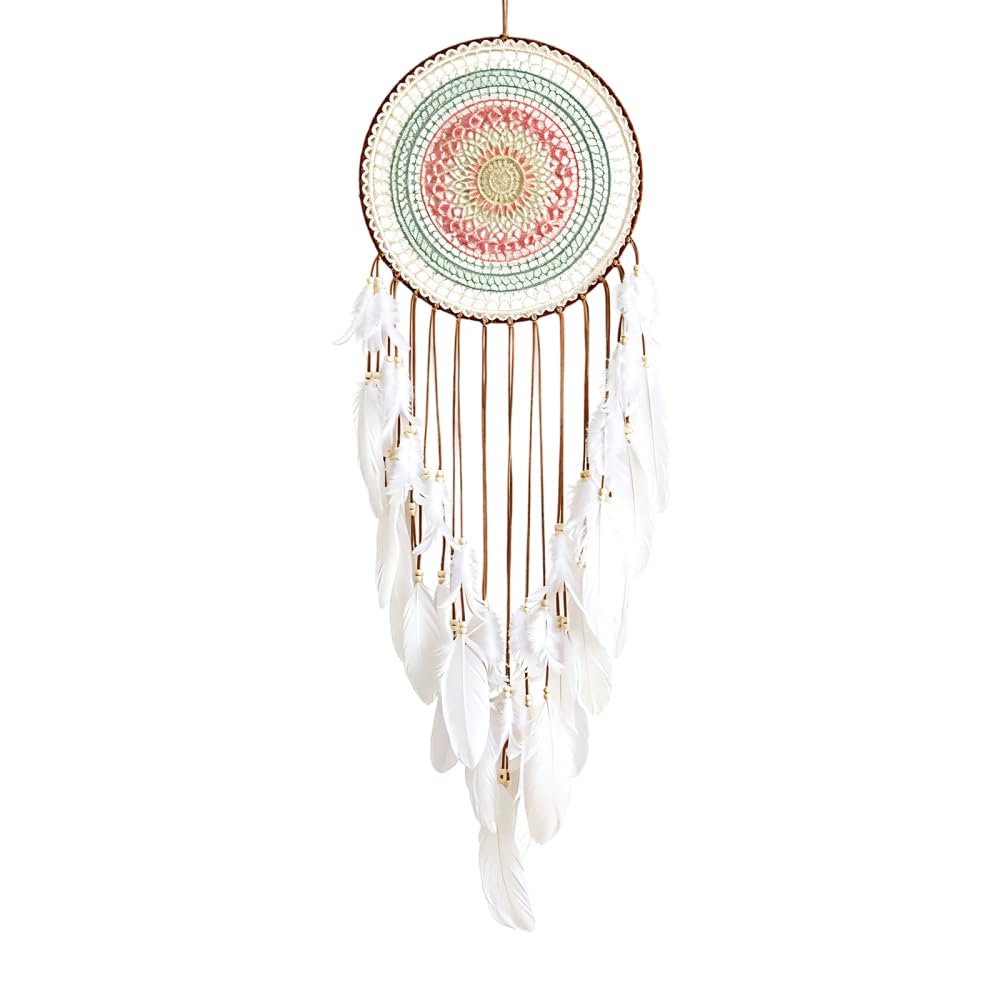 Wall Hanging Dream Catcher, Boho Weaving Dream Catchers with Feather Tassels Wall Art Ornament for Bedroom, Living Room, Entrance