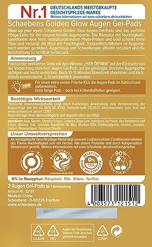 Schaebens Golden-Glow Eye Gel Pads - Multi Effect - Reduce Dark Circles and Puffiness Vegan – Bild 4