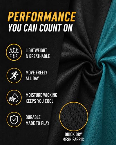 Image of Pro Athlete Boys Active Shorts Set - 3 Piece Athletic Dry Fit Graphic Tees Tank Tops and Basketball Shorts for Boys