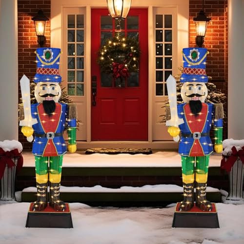 Nussknacker Figur 180 cm 31 GYMAX 184 cm Weihnachten Nussknacker Figur, beleuchtete...