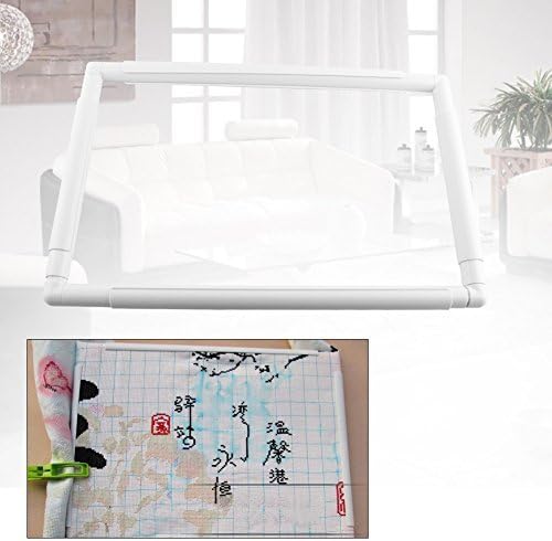 Embroidery Frame Plastic Cross Stitch Frame Square Rectangle Plastic Clip Frame for Embroidery Cross Stitch Quilting Needlepoint Tool(20.3*20.3cm) - Image 4