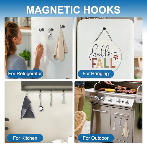 LOVIMAG Magnetic Hooks, 12 Pack 30lbs+ Magnet Hook 2026 Cruise Cabin Ship Essentials Heavy Duty Strong Magnets Refrigerator Fridge Hanging for Classroom Beach Vacation Kitchen Grills (Black) - Image 3