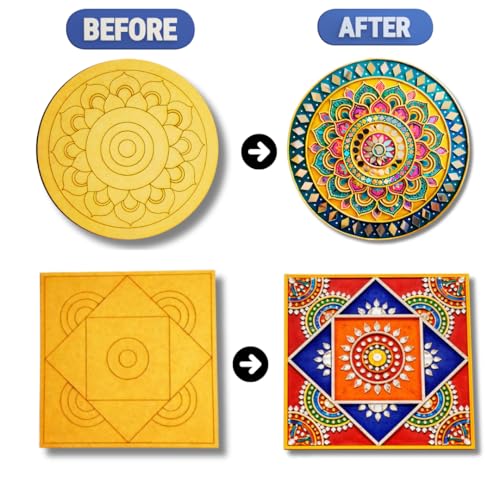 Image of Funtaala Lippan Art Kit and Craft Kit | DIY Art and Craft Kit | Craft Materials kit | Art Craft | Birthday Gift for Girls | Birthday Gift for Boys | Indian Folk Art | Lippan DIY