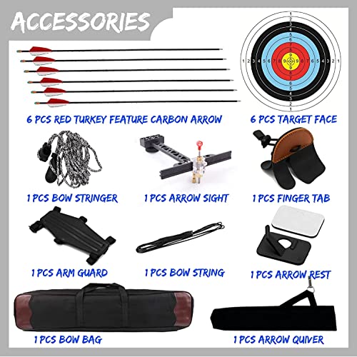 Deerace Takedown Recurve Bow And Arrow Set 62" Classic Traditional Wooden Bow For Adults Youth Beginner Hunting Targeting Archery (50 Lbs, Left Hand) #TOP1