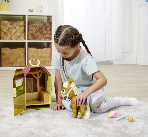 Simba 105950009 - Pamper Petz Pony, 24cm Spielzeug Pferd mit Trink- und Nässfunktion, Fohlen, kämmbarer Schweif, Color Change, Tierbaby mit Windel, 11 Überraschungen, für Mädchen und Jungen ab 3 Jahre