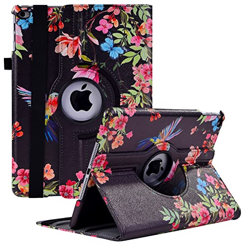 Étui iPad 9.7 rotatif 360 en denim colibri pour iPad 6e/5e génération et Air 2