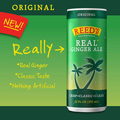 Reed's Real Ginger Ale, All-Natural Classic Ginger Ale Made With Real Ginger (4Pk - 12Oz Slim Cans) #TOP1