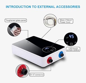 Electric Instant Hot Water Heater Shower Electric Tankless Shower Hot Water Faucet Kitchen Bathroom Instantaneous Water Heater Tap