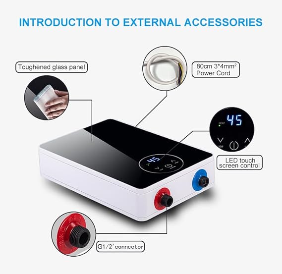 Electric Instant Hot Water Heater Shower Electric Tankless Shower Hot Water Faucet Kitchen Bathroom Instantaneous Water Heater Tap