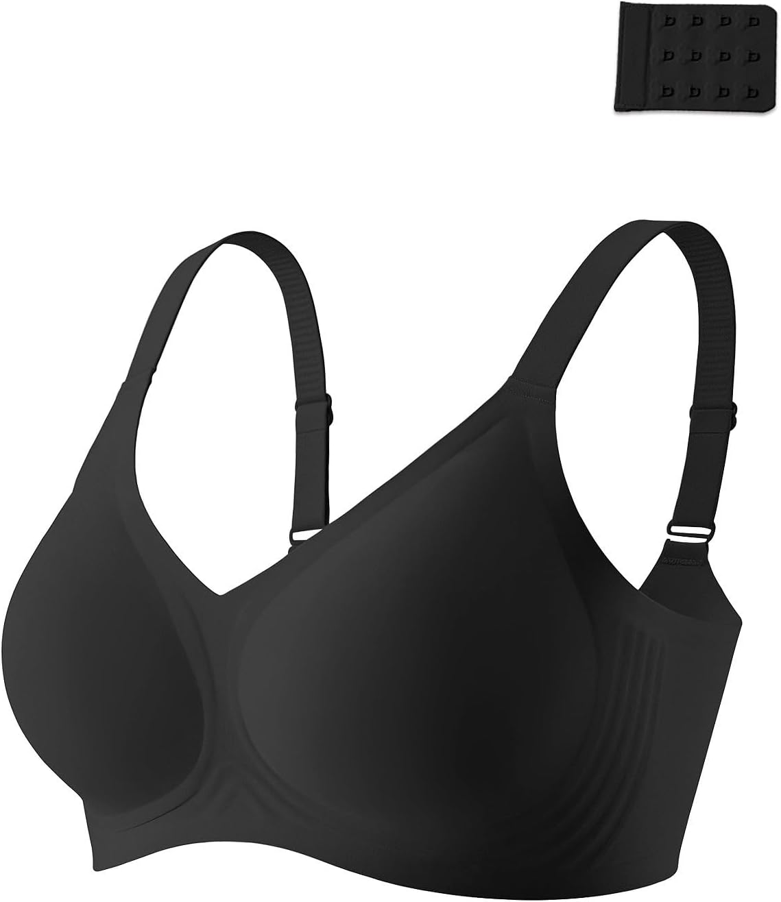 JOYTREE 3PCS Jelly Bras for Women No Underwire Comfort Wireless Women Bras Seamless Full Coverage Bralettes, Bra Extender
