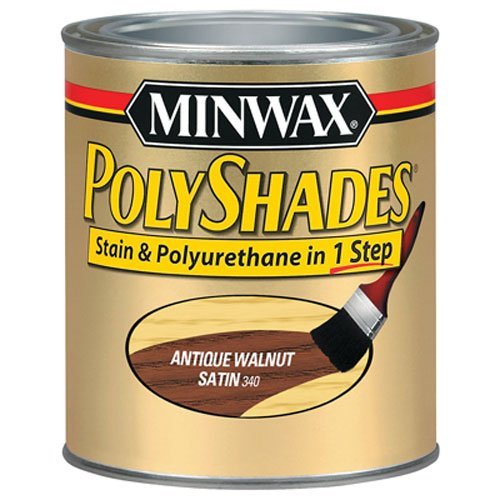 Minwax 61340444 PolyShades - Stain & Polyurethane in 1 Step, quart, Antique Walnut