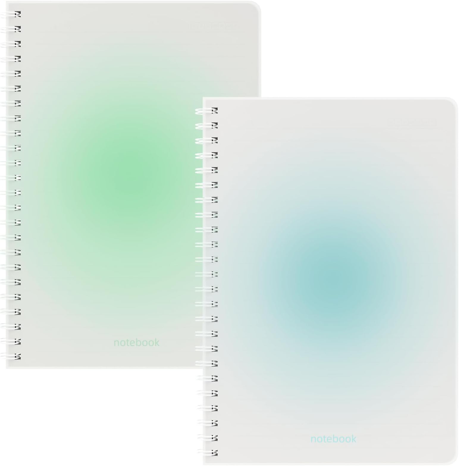 Oucaru Spiral Notebook College Ruled 2 Pack A5 (5.9" x 8.3") Journaling Notebooks 140 Pages 2 Colors (Blue and Green) Gradient Small Lined Notebook for Work School Business Travel Note Books
