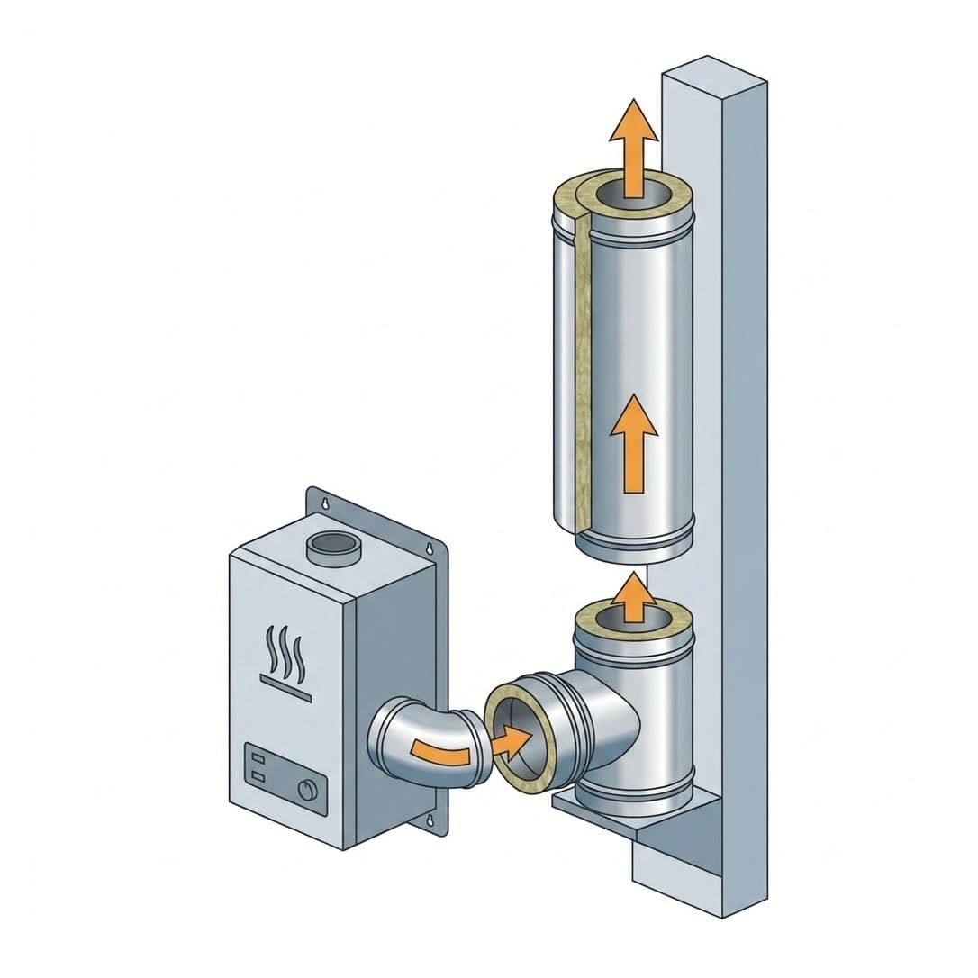 MAKA Aumento Canna Fumaria Doppia Parete Inox Ø 150 a 180 mm
