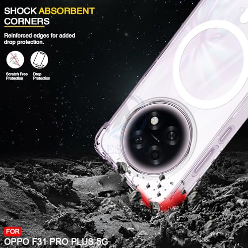 Image of AESTMO Clear Back Cover for Oppo F31 Pro Plus 5G | 360 Protection | Transparent Back Cover for Oppo F31 Pro Plus 5G (PC + TPU, Compatible with MagSafe Accessories, Transparent Bumper)