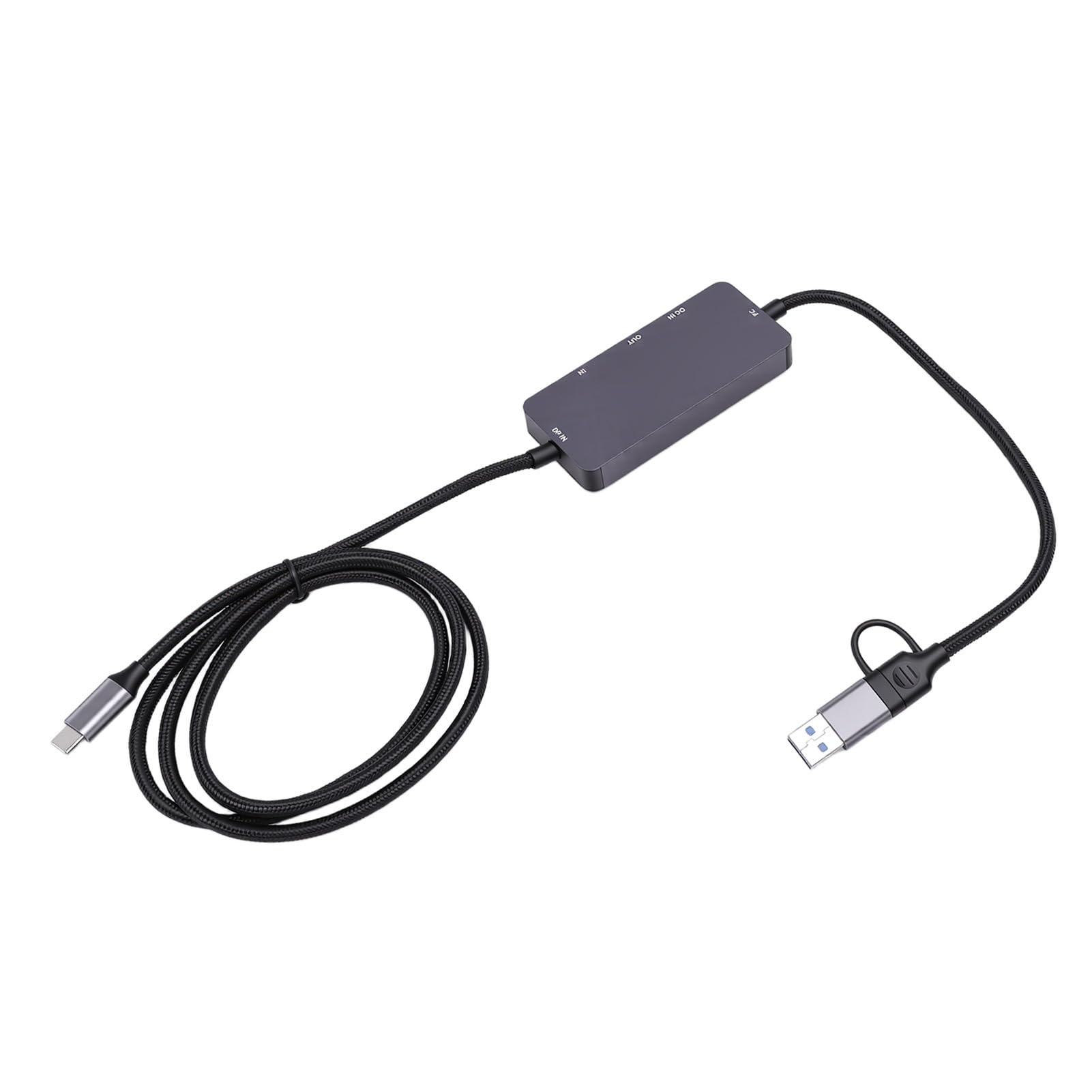 Interfejs Multimedialny HD Karta Przechwytywania Wideo Kompaktowy Zewnętrzny Rejestrator do Przesyłania Strumieniowego i Gier w Rozdzielczości 4K, Porty USB A/C do Laptopa PC - do Przesyłania
