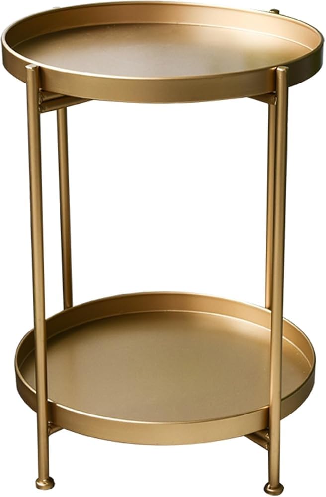 Table d'appoint ronde gain de place double couche pour petits espaces