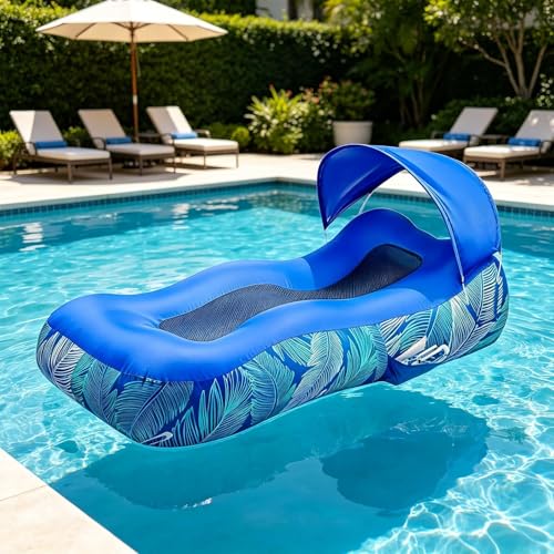 Chaise longue gonflable de camping extérieur et canapé de plage avec auvent