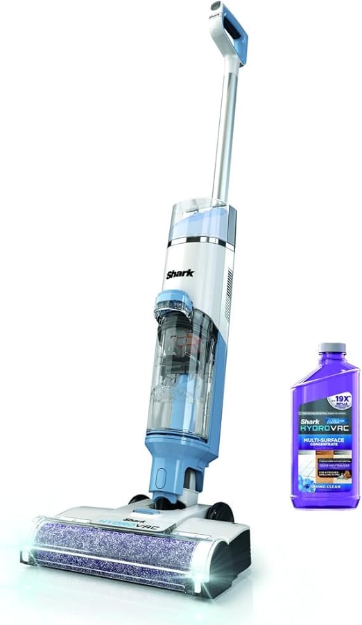 Shark WD201 HydroVac Cordless Pro XL 3-in-1 Vacuum, Mop & Self-Cleaning System with Antimicrobial Brushroll* & Solution for Multi-Surface, Hardwood, Tile, Marble & Area Rugs, Pure Water