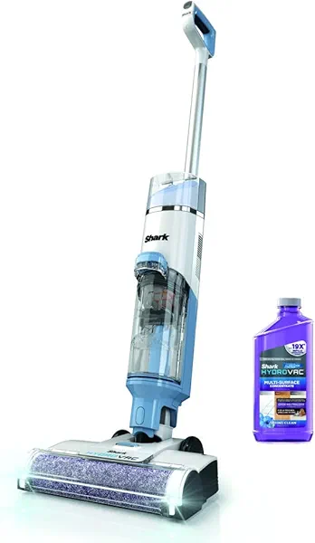 Shark WD201 HydroVac Cordless Pro XL 3-in-1 Vacuum, Mop & Self-Cleaning System with Antimicrobial Brushroll* & Solution for Multi-Surface, Hardwood, Tile, Marble & Area Rugs, Pure Water