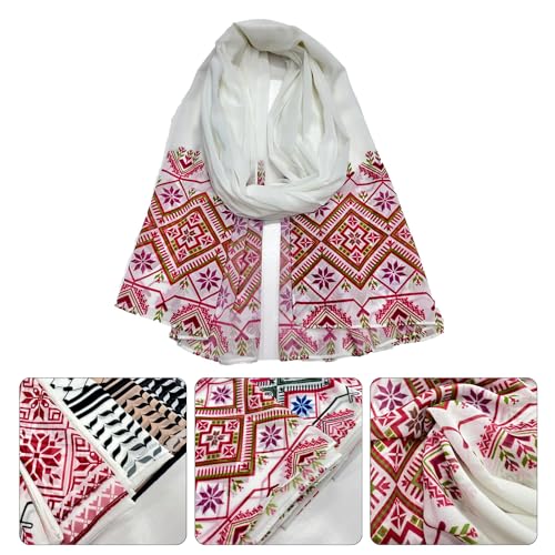 Geometric Printing Hijab Scarf For Female Malay Headscarf Kaftan Long Hijabs Scarf Headwrap Malay Scarf Head Covering2