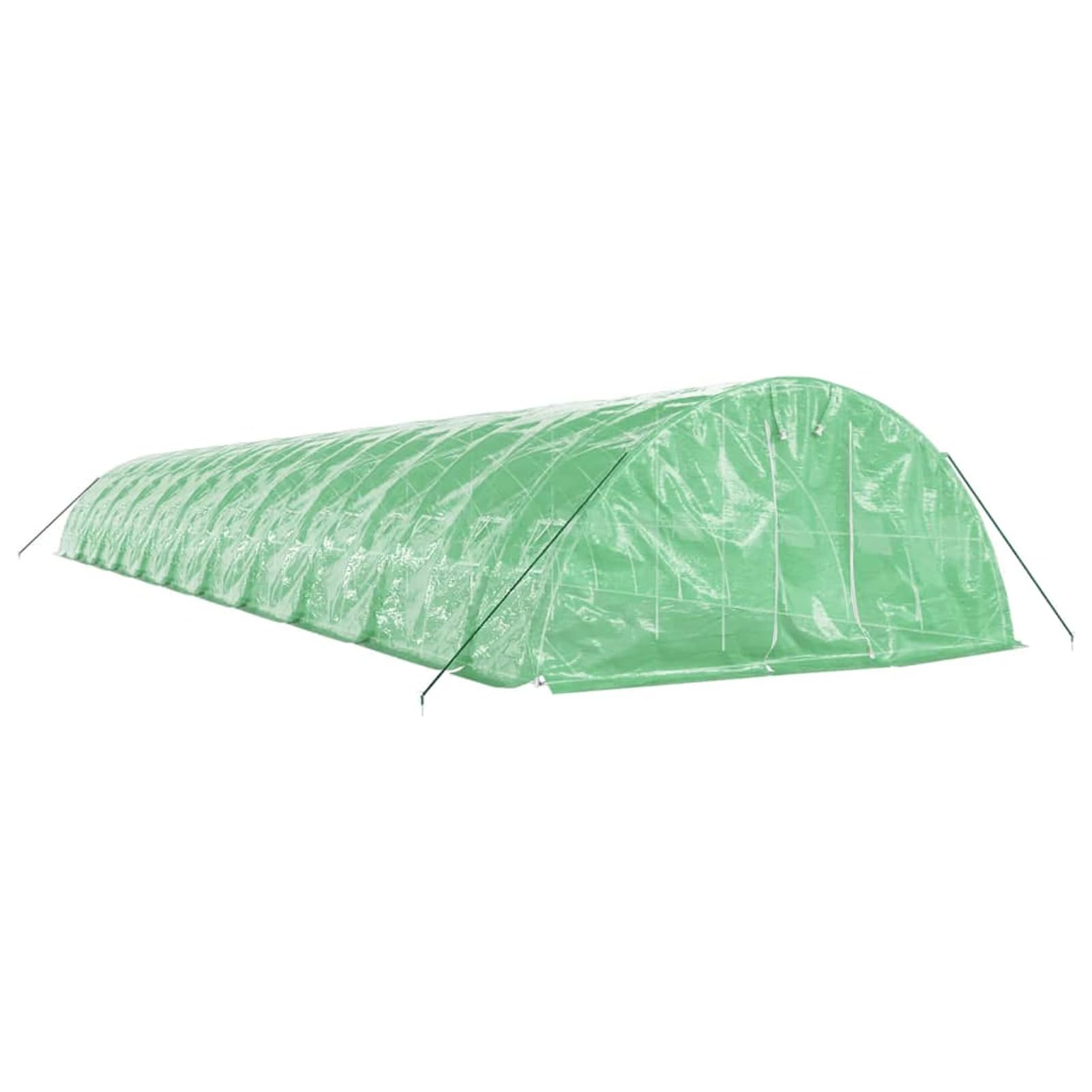 LAPOOH Szklarnia ze stalową ramą, zielona, 110 m², 22 x 5 x 2,3 m, szklarnia, szopa ogrodowa, przedszkole, ogród zimowy, ogród, ciepłe rośliny domowe, rosną domy (SPU: 3188092)
