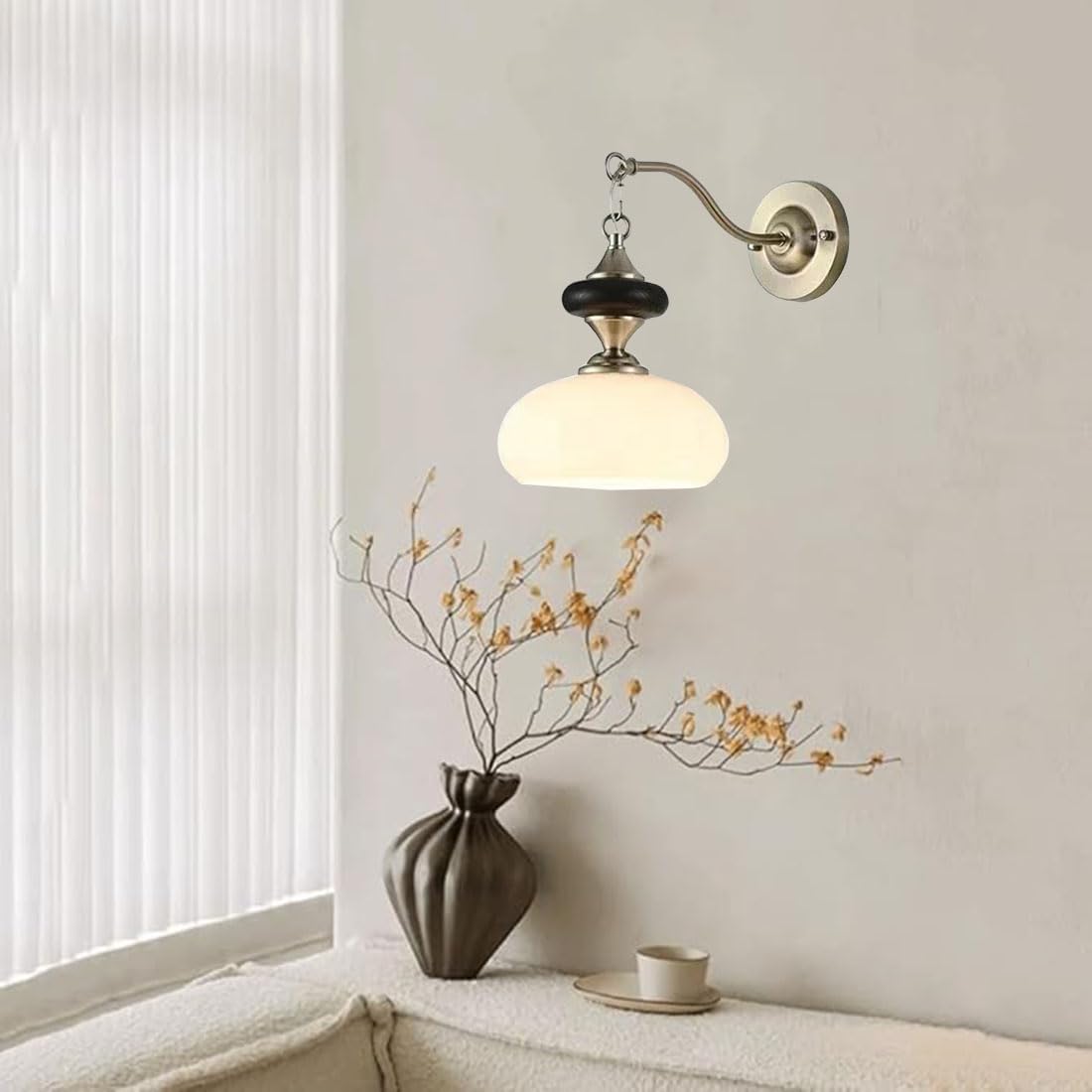 Applique moderna da parete con paralume in vetro a forma di fiore, stile industriale, attacco E27, lampada da comodino retrò, ideale per camera da letto, soggiorno, scale, corridoio, ristorante, loft