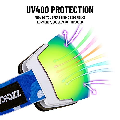 Copozz Polarized Ski Goggles Set, M1 Magnetic Snowboard Otg Uv400 Skiing Goggles (M1 Gold Lens Only(Vlt 8.1%)) #TOP2