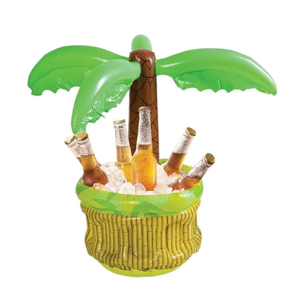 CTRLZS Inflatable Drink Cooler Large Capacity Ice Bucket in Coconut Tree Design Inflatable Cooler for Indoor Outdoor Summer
