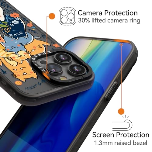 Coque iPhone 12 Pro Max noir résolvant le problème des rayures avec motif chat - 3
