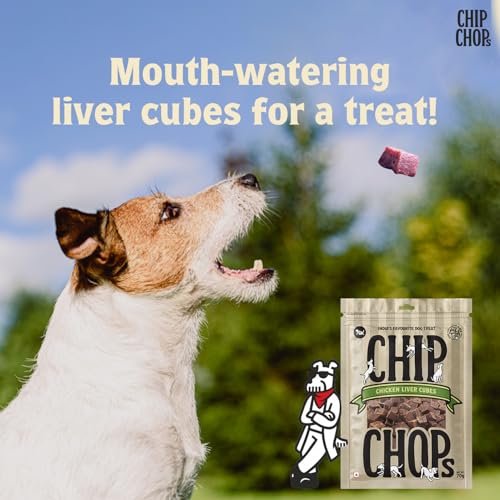 Image of Chip Chops Chicken Liver Cubes Dog Treats for Dogs, Healthy Protein Rich Dog Snacks, Easily Digestible Training Reward Treats for Puppies & Adult Dogs, 70gm Each Pack of 2