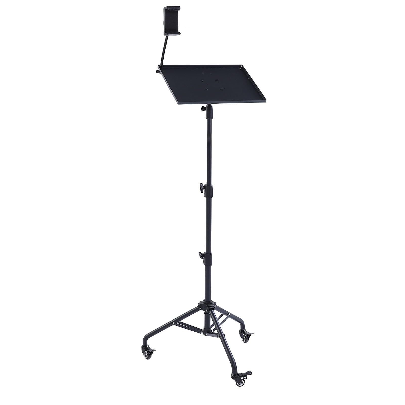 Supporto per treppiede per proiettore portatile regolabile in altezza da 28 a 51,2 pollici Supporto per rack portatile multifunzionale per tablet con rotelle
