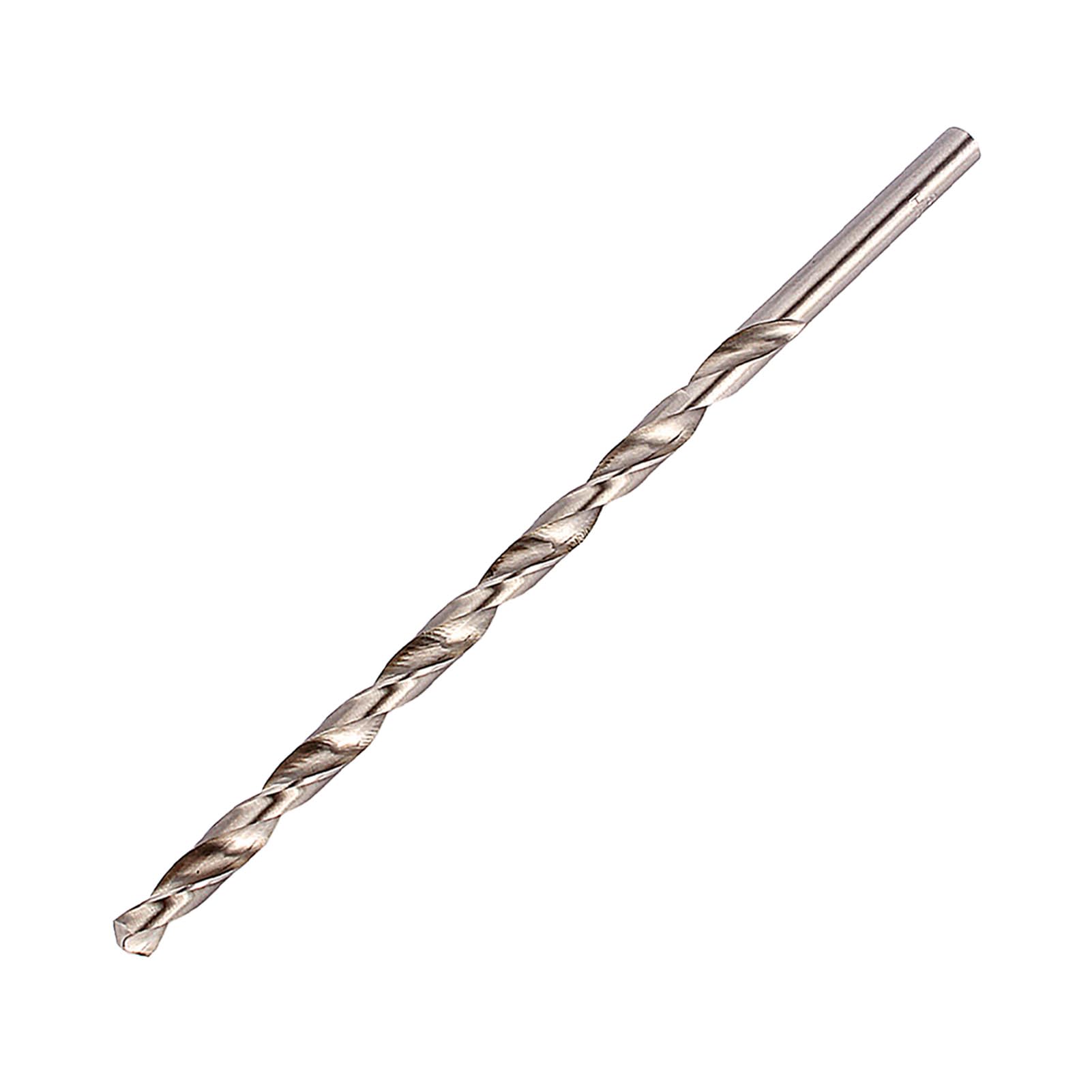 Ausla Wiertło Kręte HSS 8mm x 200mm, Długie Wiertło Ślimakowe z Chwytem Prostym do Drewna, Aluminium i Tworzyw Sztucznych