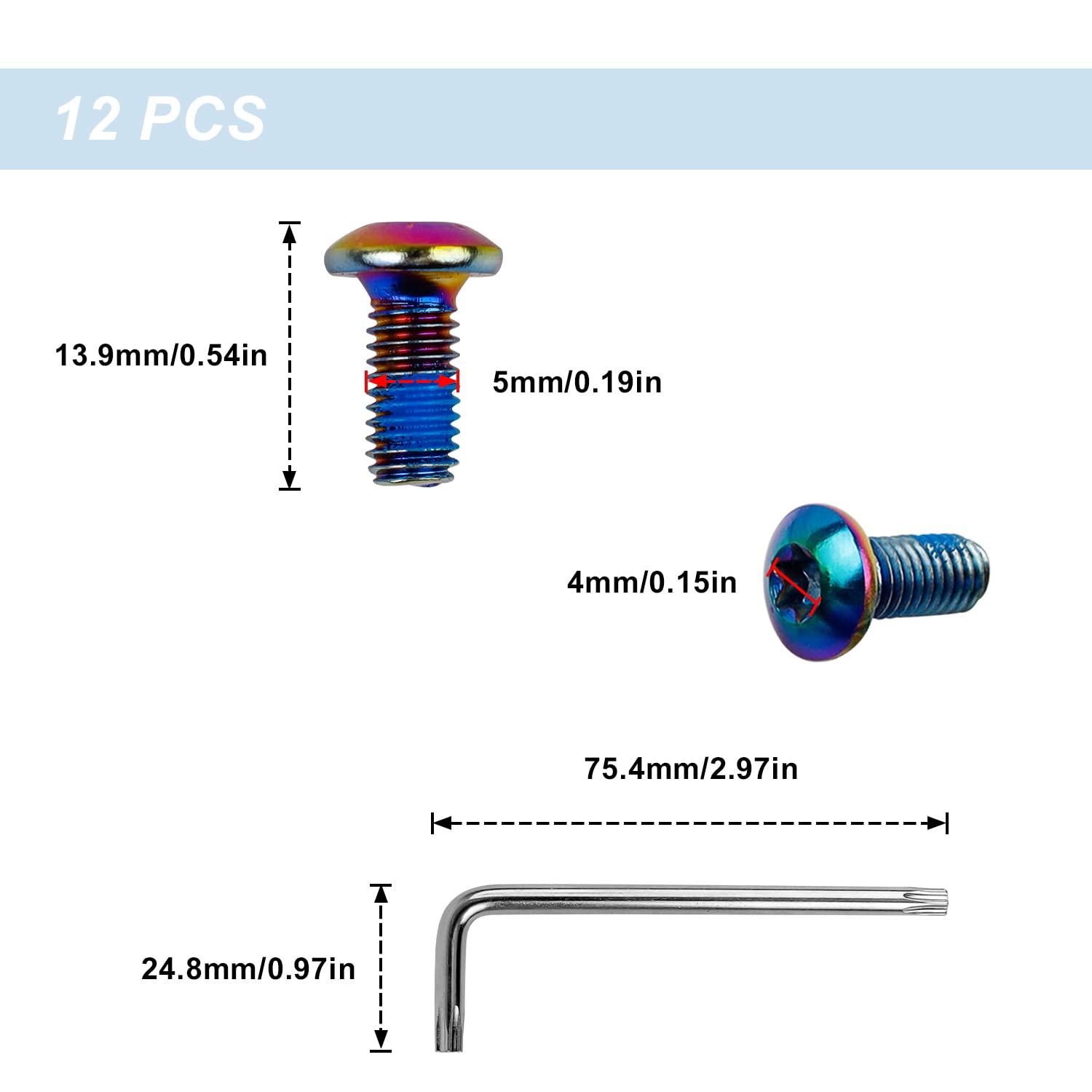 Boulons De Rotor De Frein De Vélo M5 12 Mm – Faciles à Installer, Sans Marque