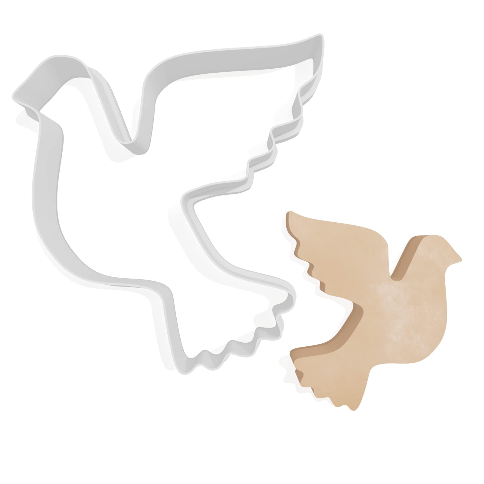 Flying Dove Cookie Cutter - 3 Sizes Easter, White, 10cm