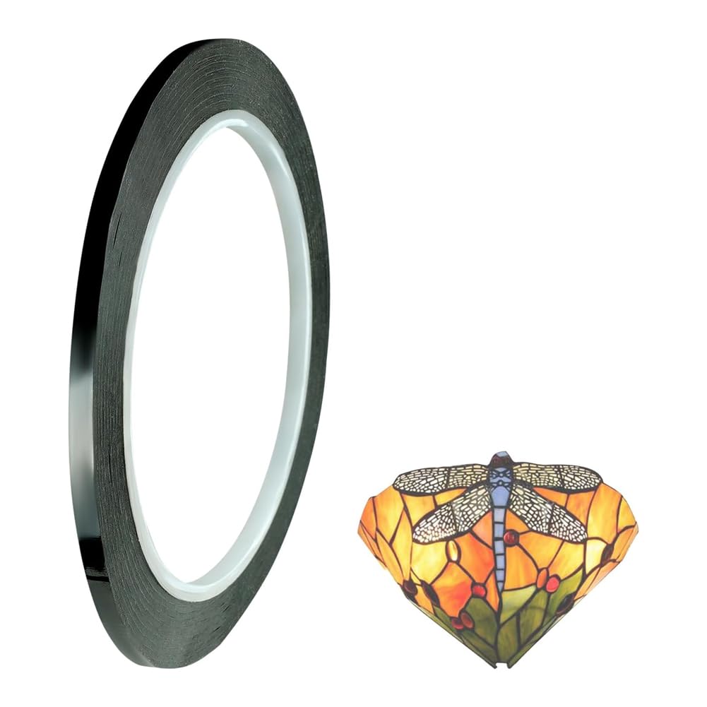 Peowuieu Black PET Stained Glass Sticker Lead Stained Glass Supplies for Glass Painting Window SurfaceGallery (3mm 250ft)