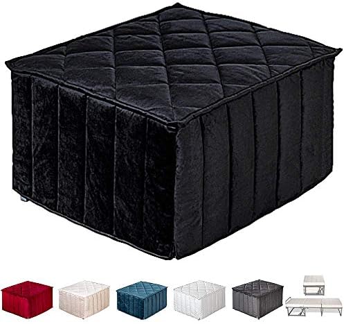 Pouf Letto Singolo Con Materasso Waterfoam 10 Cm - Pieghevole, Salvaspazio - Marrone - EVERGREENWEB - Foto 3