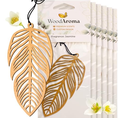 Holz-Lufterfrischer fürs Auto Blatt 6 pcs – Natürlicher hängender Luftreiniger – Langanhaltender Duft – Umweltfreundliches & stilvolles Autozubehör – Aromatherapie für Auto, Zuhause & Büro