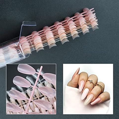 Verschiedene Gelee Farben Stiletto Falsche Nägel Glitzer Mandel Fingernägel Nagelspitzen Kit Professionelle Kunst Tipps Sets Cover