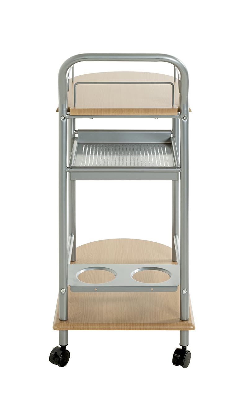 HAKU Möbel Carrello da Cucina Alu, faggio, MDF, Metallo - Dim. L 65 cm x A 83 cm x P 35 cm, Stile Moderno
