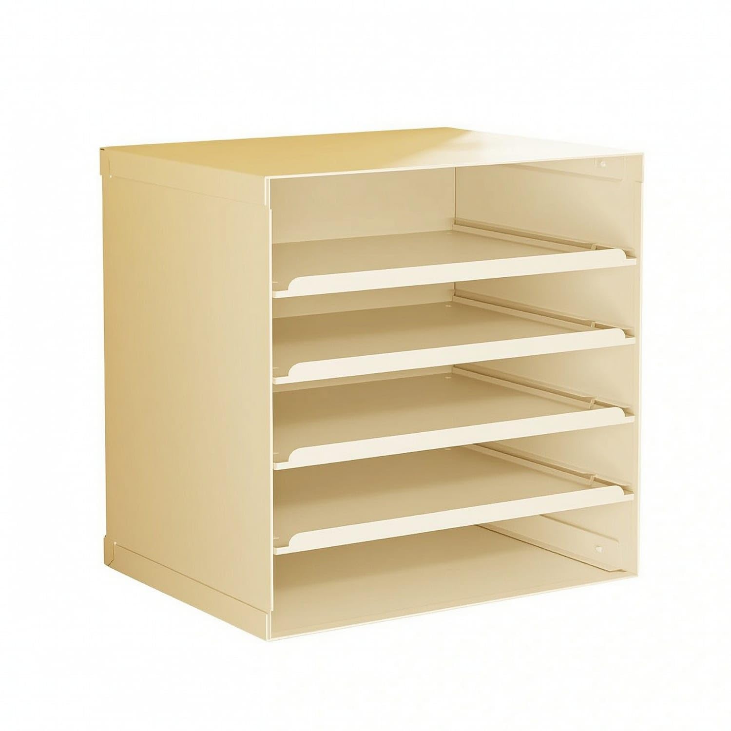 Multi-Layer Storage Cabinet with Trays Anti-Slip Desktop Storage Cabinet Sturdy Furniture Space-Saving for Crafters, Artists, Desk, Office, Craft Room, Beige, 5-Tier 4-Drawer-image-25