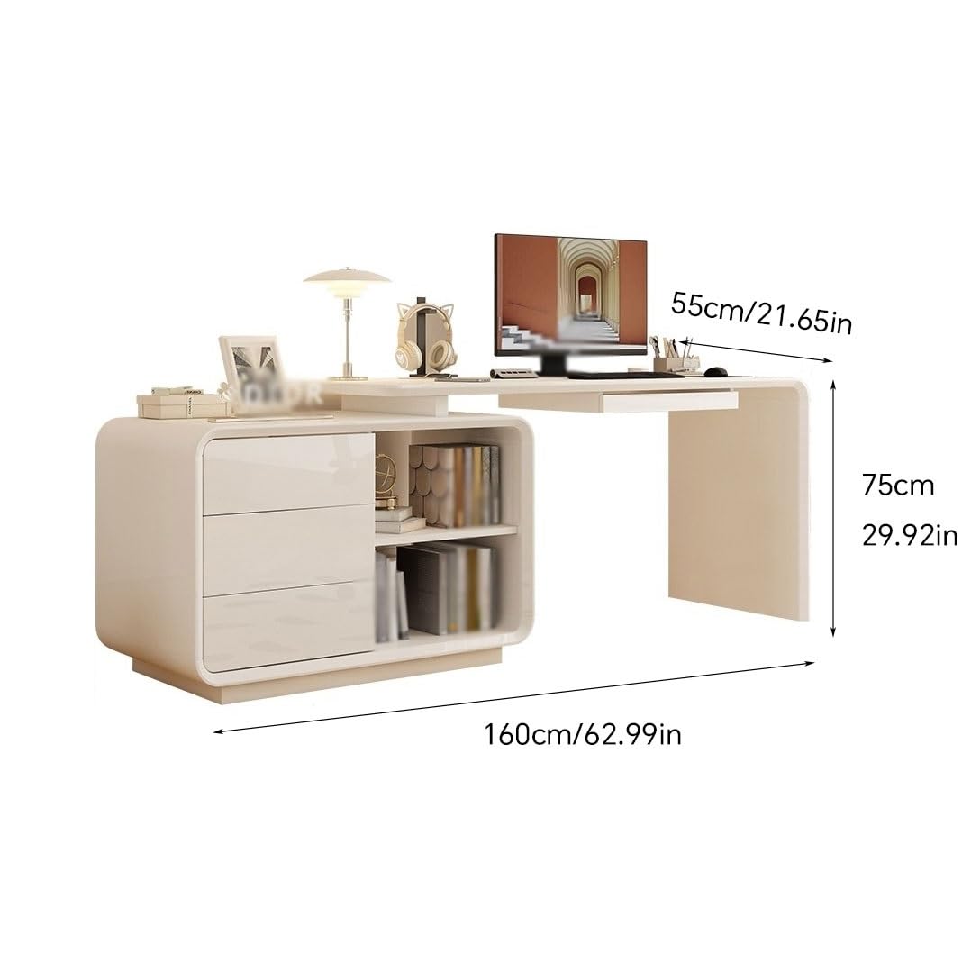 Gaming-Schreibtisch Home Computer Büromöbel Einfacher Desktop-Eckschreibtisch Weiß mit Stauraum