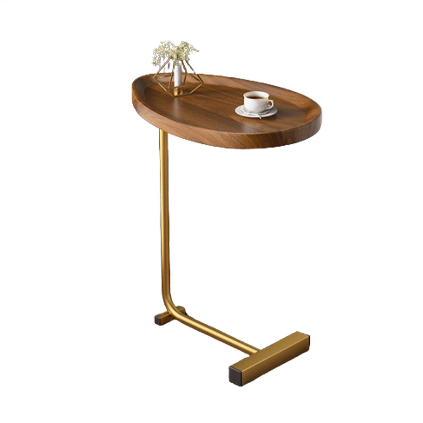 Sofa-Beistelltisch – C-förmiger Beistelltisch | Kaffee-Snack-Tisch für kleine Räume | schmaler Couchtisch mit Metallrahmen | Laptop-Beistelltisch | Überbetttisch | Schieben Sie unter dem | Tisch für kleine Räume | schmaler Couchtisch mit Metallrahmen | La